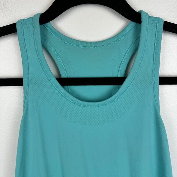 Athleta Womens Limitless Racerback Seamless Activewear Gym Teal Blue Tank Top - Picture 3 of 8